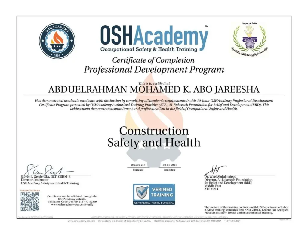 Construction Safety and Health training - OSHAcademy