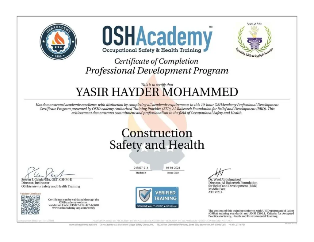 Construction Safety and Health training - OSHAcademy